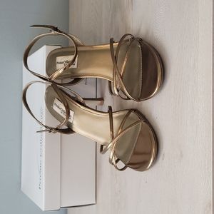 Private Collection heeled strappy sandals, bronze, size 8.5